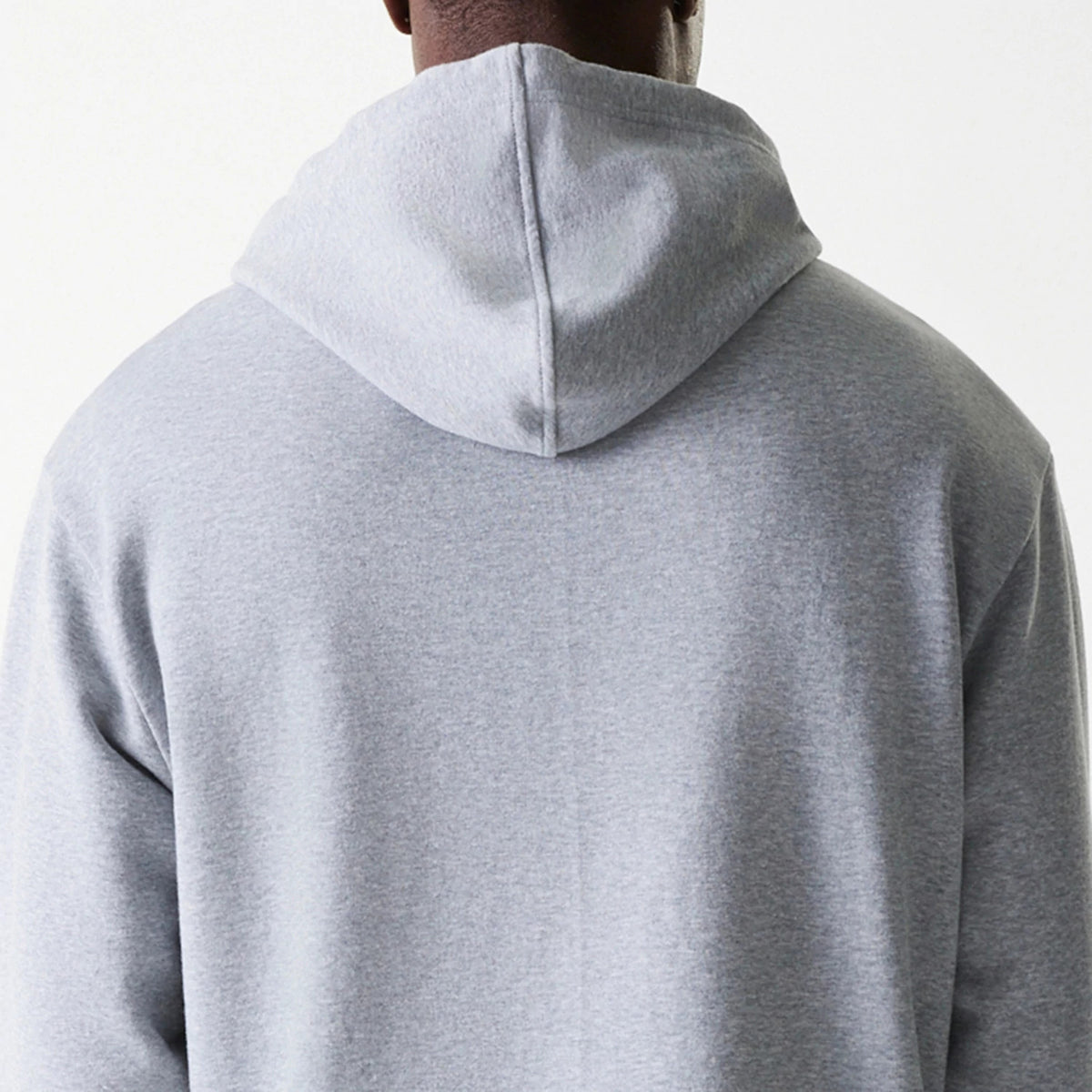 The Male model is wearing New York Yankees MLB League Essential Midi Grey Oversized Pullover Hoodie 7