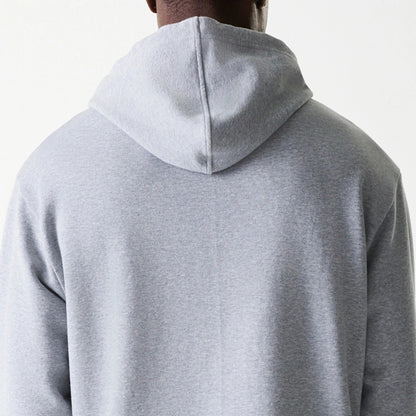 The Male model is wearing New York Yankees MLB League Essential Midi Grey Oversized Pullover Hoodie 7