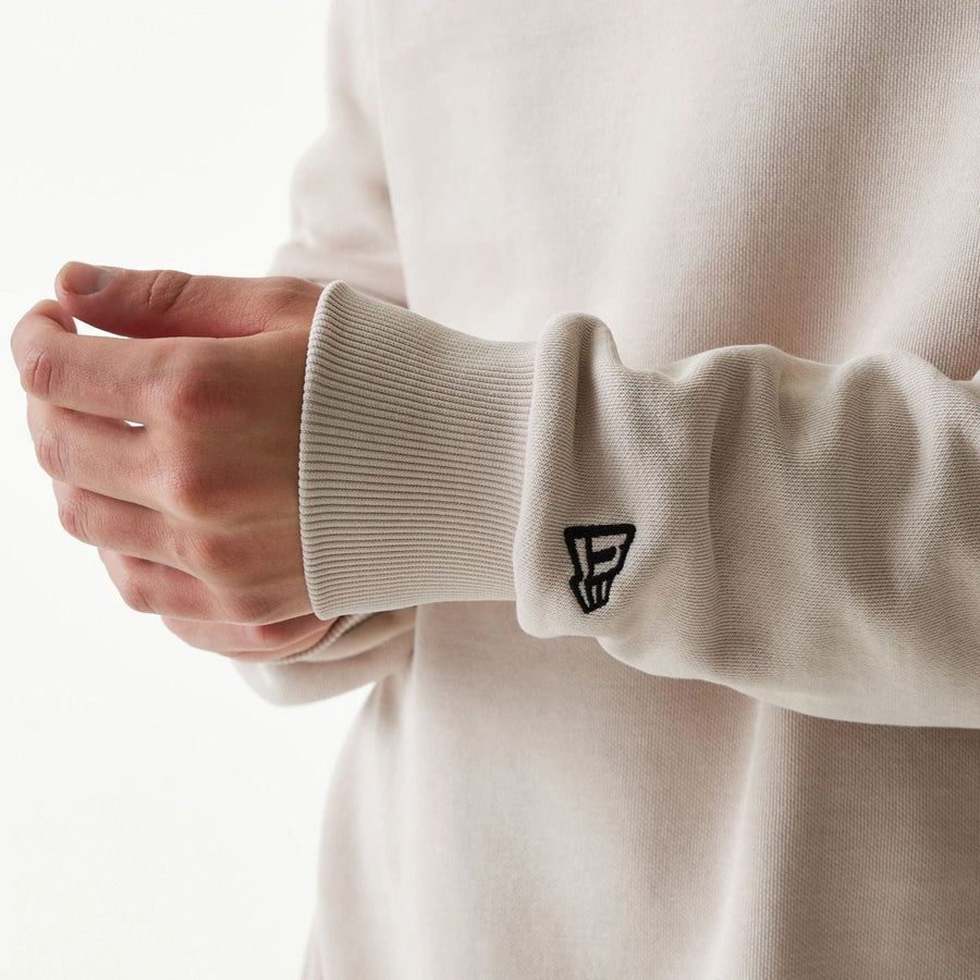 The Male model is wearing New York Yankees MLB League Essential Midi Cream Oversized Crew Neck Sweater 5