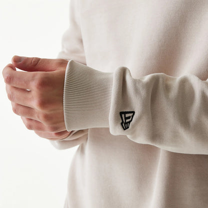 The Male model is wearing New York Yankees MLB League Essential Midi Cream Oversized Crew Neck Sweater 5