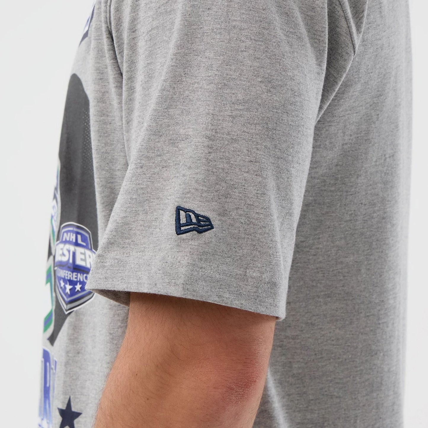 The Male model is wearing Vancouver Canucks NHL Sport Classic Grey T-Shirt 3