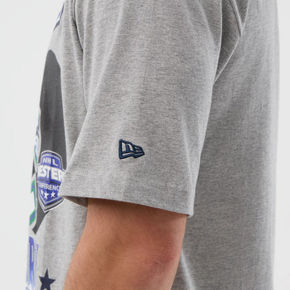 The Male model is wearing Vancouver Canucks NHL Sport Classic Grey T-Shirt 3