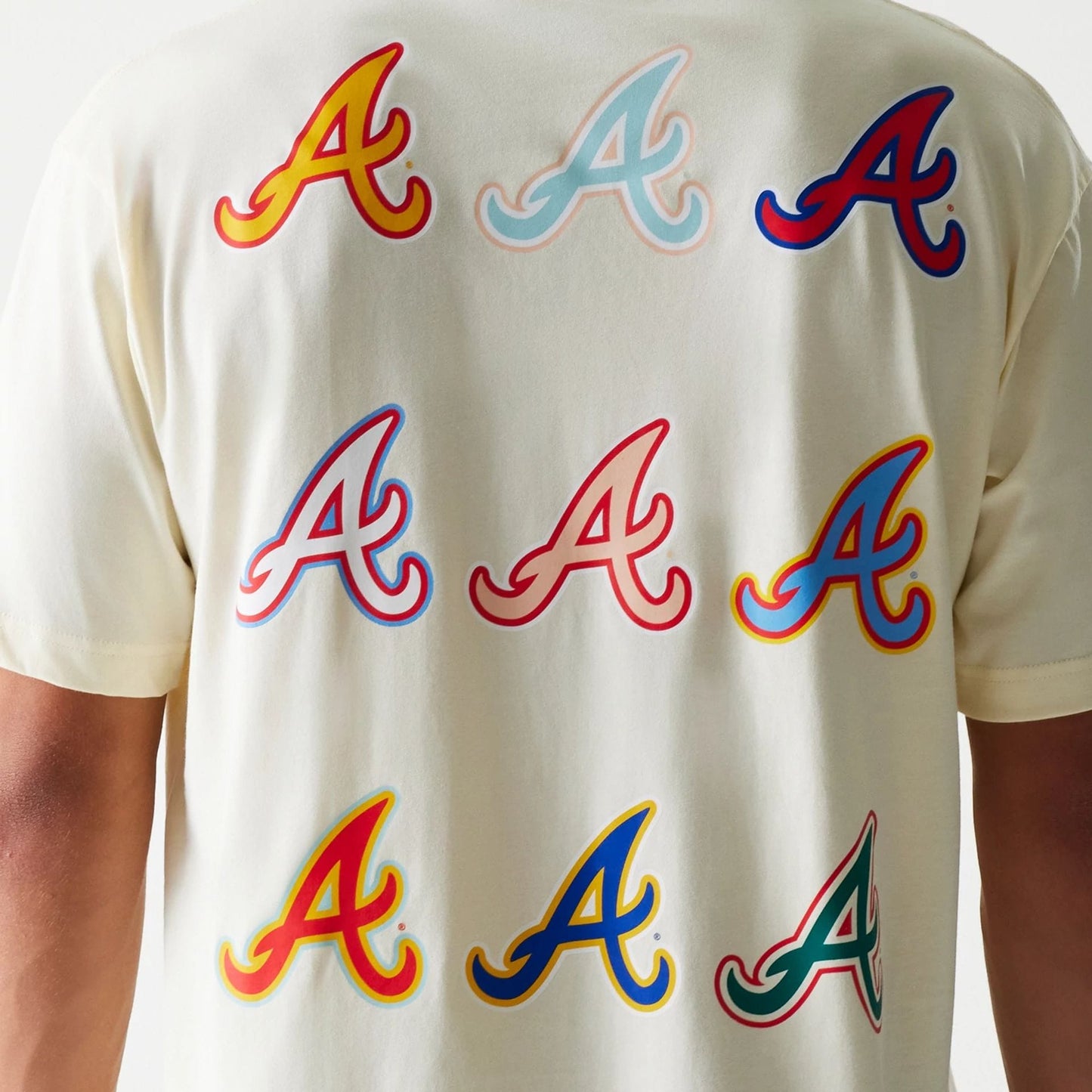 The Male model is wearing Atlanta Braves Life Graphic Cream T-Shirt 5
