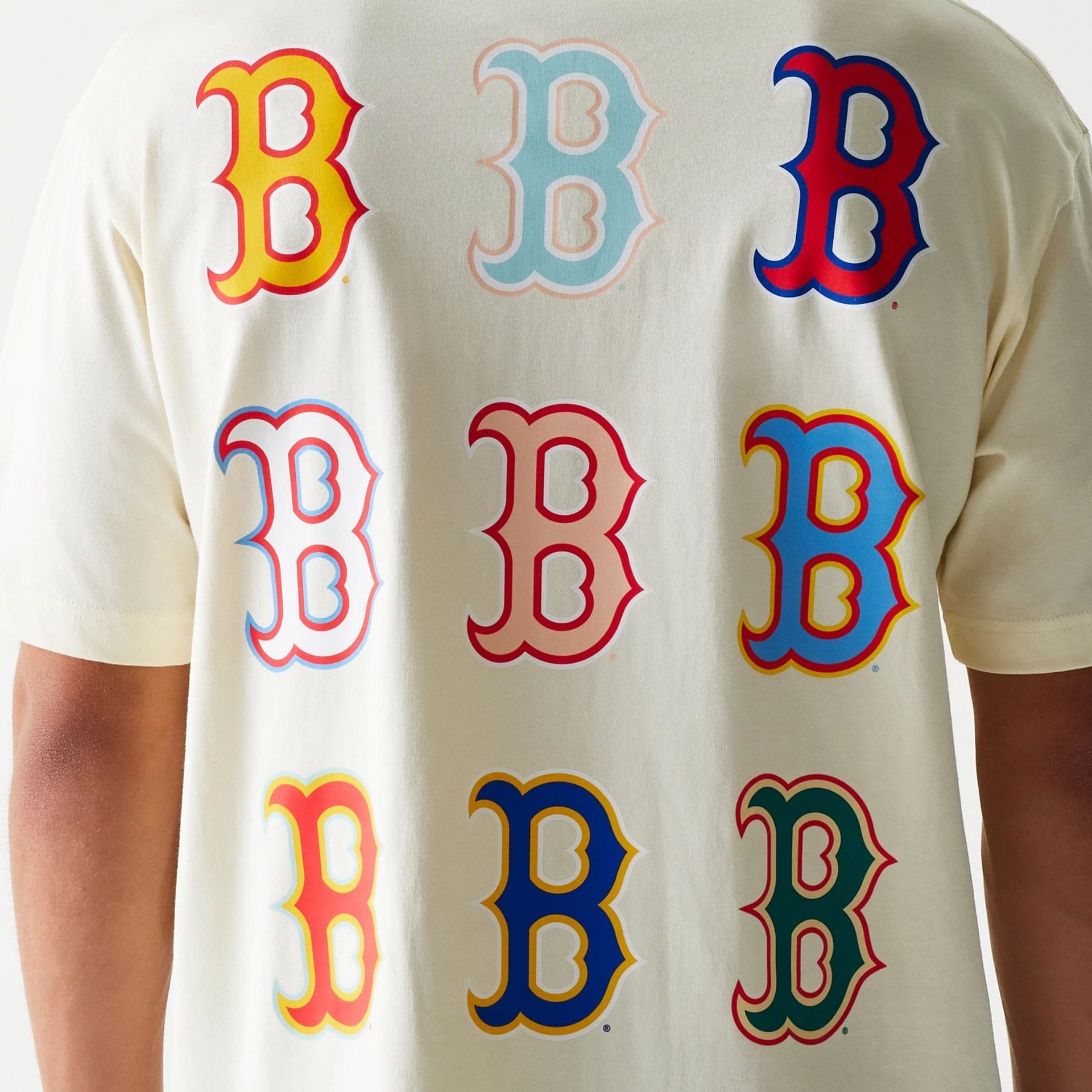 The Male model is wearing Boston Red Sox Life Graphic Cream T-Shirt 5