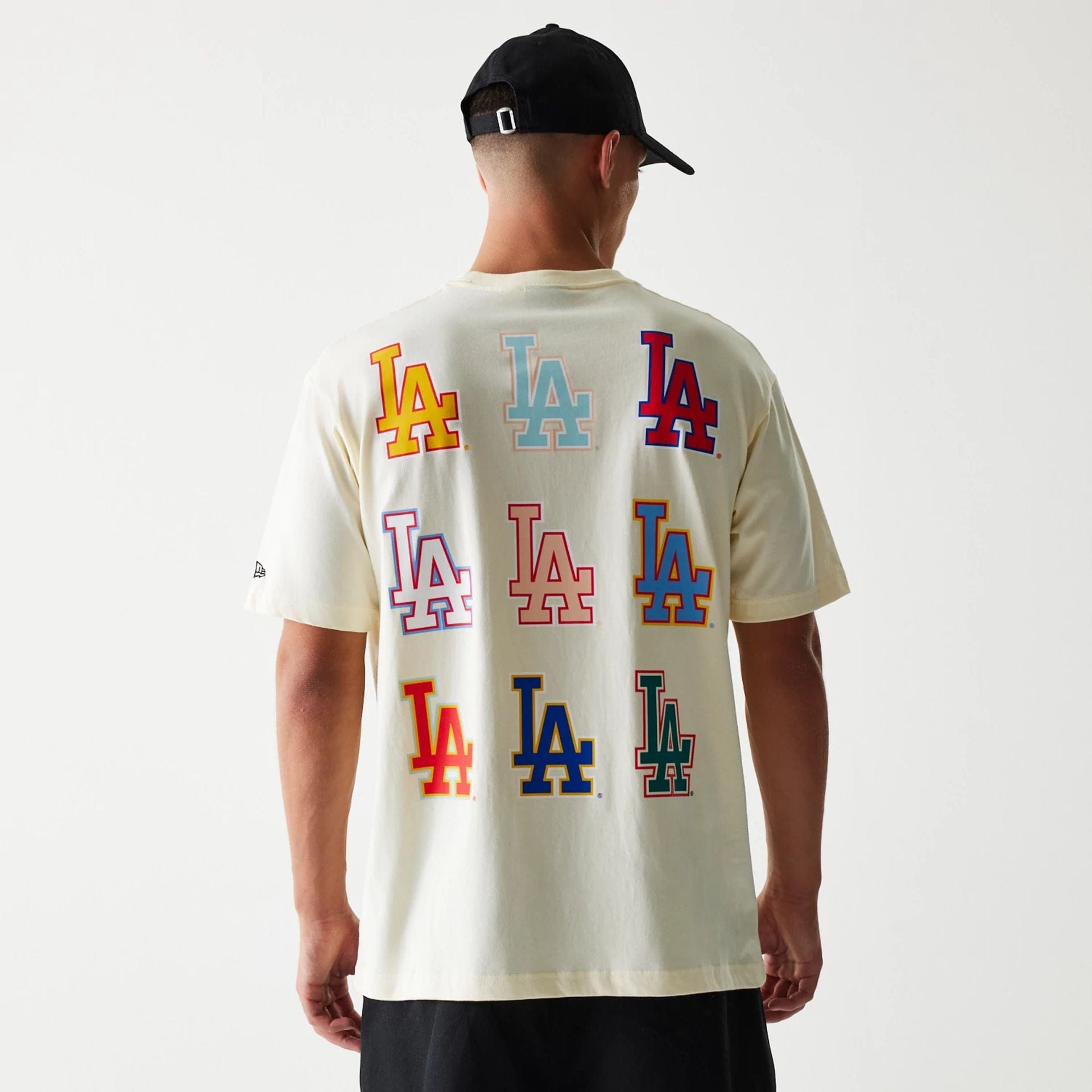 The Male model is wearing LA Dodgers Life Graphic Cream T-Shirt 2
