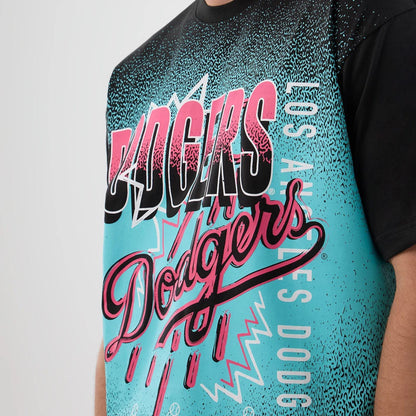 The Male model is wearing LA Dodgers Life Graphic Black T-Shirt 3