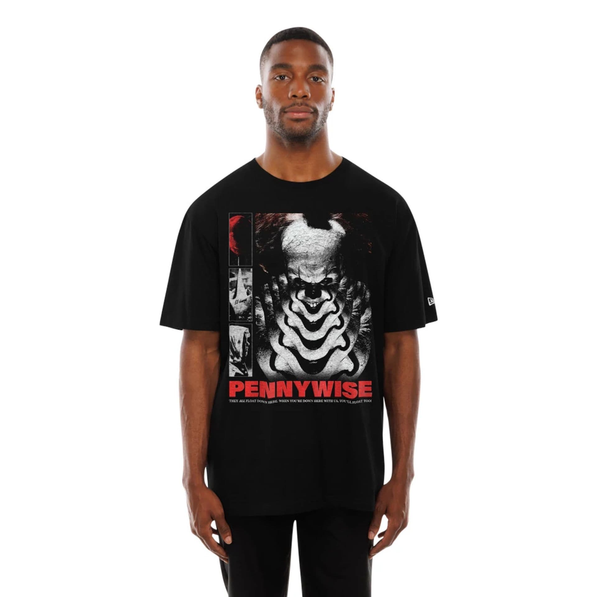The Male model is wearing It Life Graphic Black T-Shirt 1