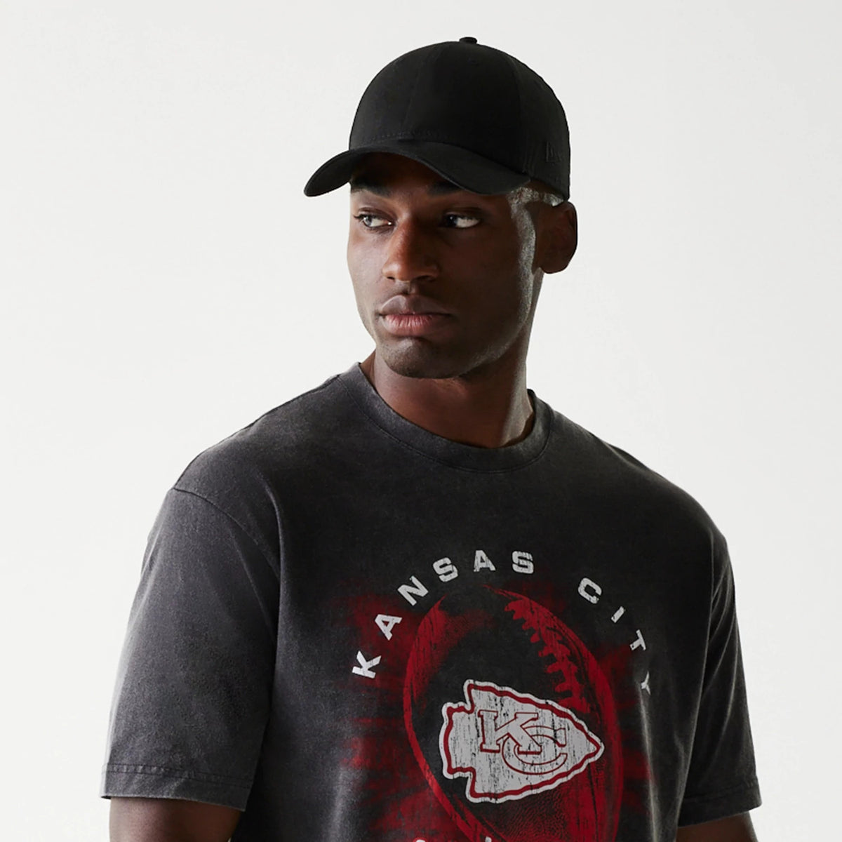 The Male model is wearing Kansas City Chiefs NFL Sport Night Black T-Shirt 6