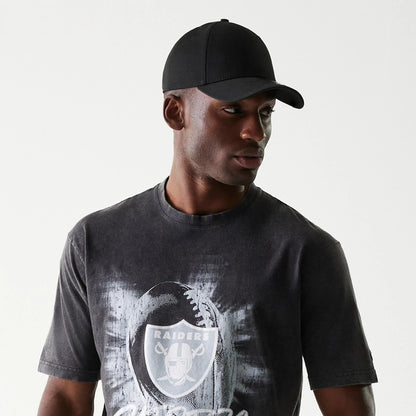 The Male model is wearing Las Vegas Raiders NFL Sport Night Black T-Shirt 4