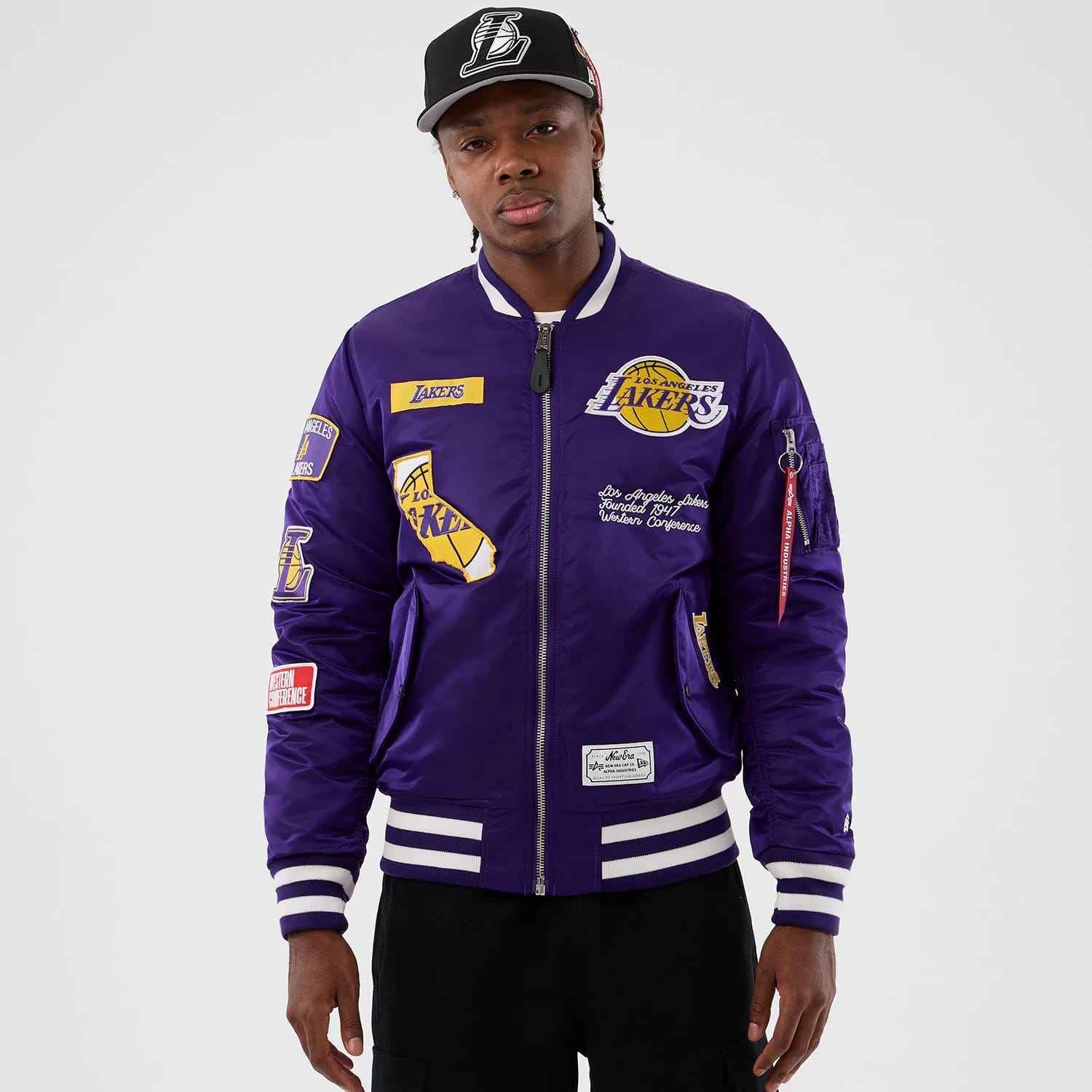 NBA x Alpha LA Lakers Purple Jacket | NEC UK
