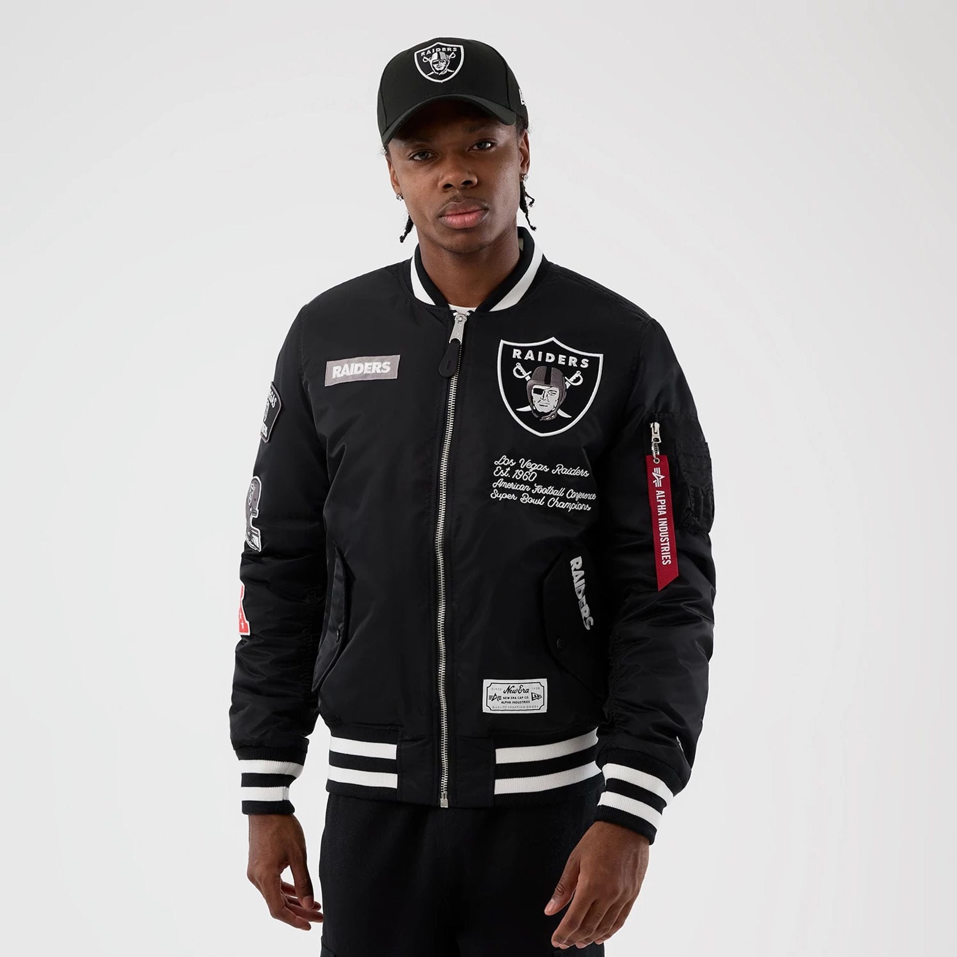 NFL x Alpha Las Vegas Raiders Black Jacket | NEC UK