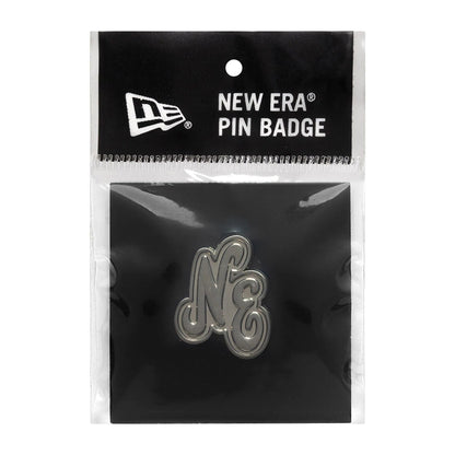 This is a New Era Script Heritage Connect Silver Pin Badge 3