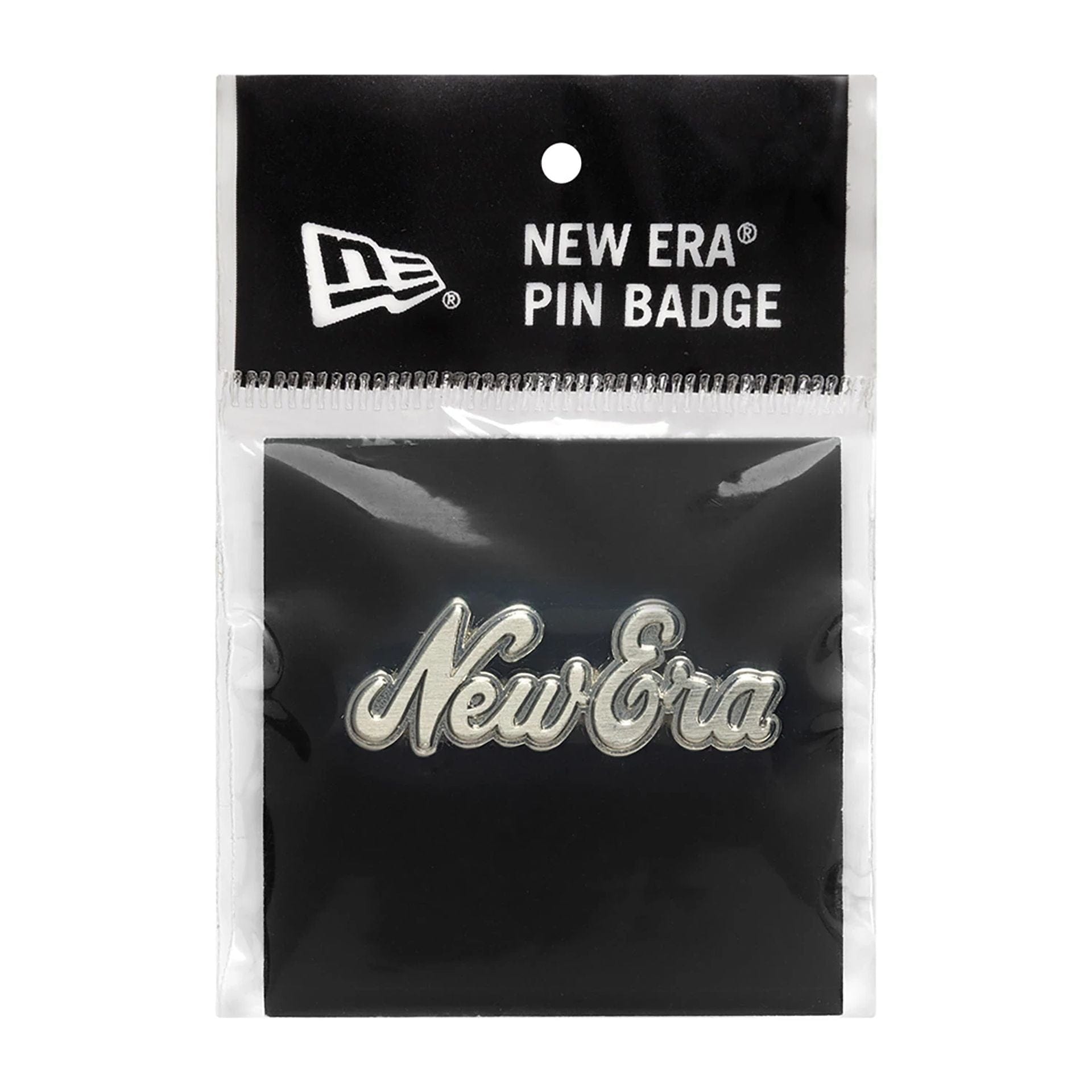 This is a New Era Heritage Script Silver Pin Badge 3