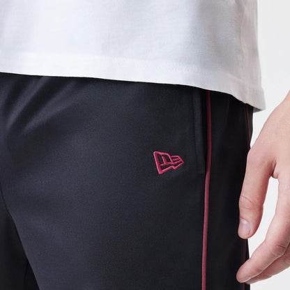 The Male model is wearing New York Yankees MLB Piping Black Track Pants 5