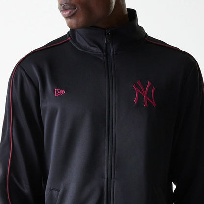 The Male model is wearing New York Yankees MLB Black Track Top 6
