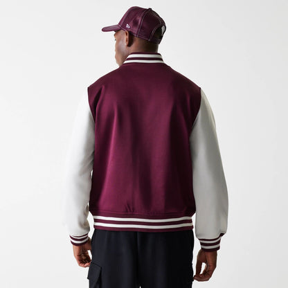 The Male model is wearing LA Dodgers MLB Dark Red Bomber Jacket 2