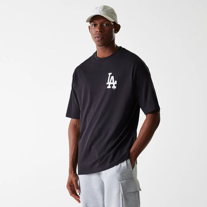 The Male model is wearing LA Dodgers MLB Food Graphic Black Oversized T-Shirt 3