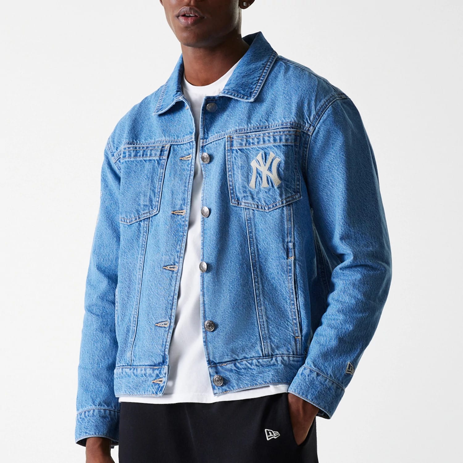 MLB New York Yankees Dark Blue Denim Jacket | NEC UK