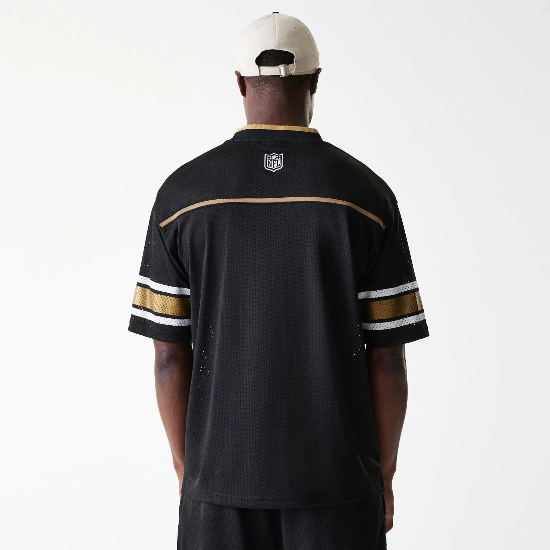 The Male model is wearing San Francisco 49ers NFL Mesh Black Jersey 2