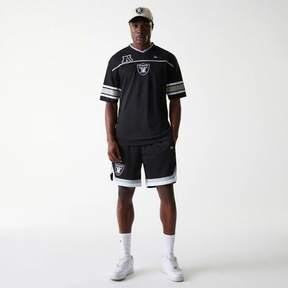 The Male model is wearing Las Vegas Raiders NFL Mesh Black Jersey 8