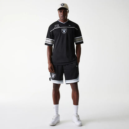 The Male model is wearing Las Vegas Raiders NFL Mesh Black Jersey 8