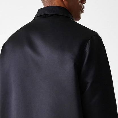 The Male model is wearing New Era Black Coaches Jacket 8