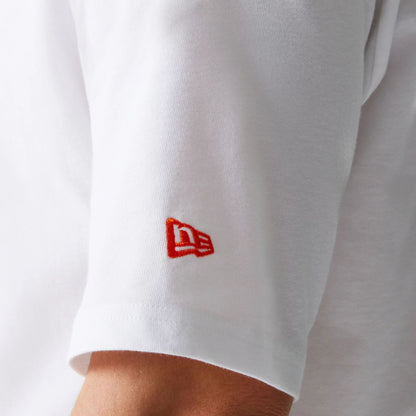 The Male model is wearing New Era Graphic White Oversized T-Shirt 7