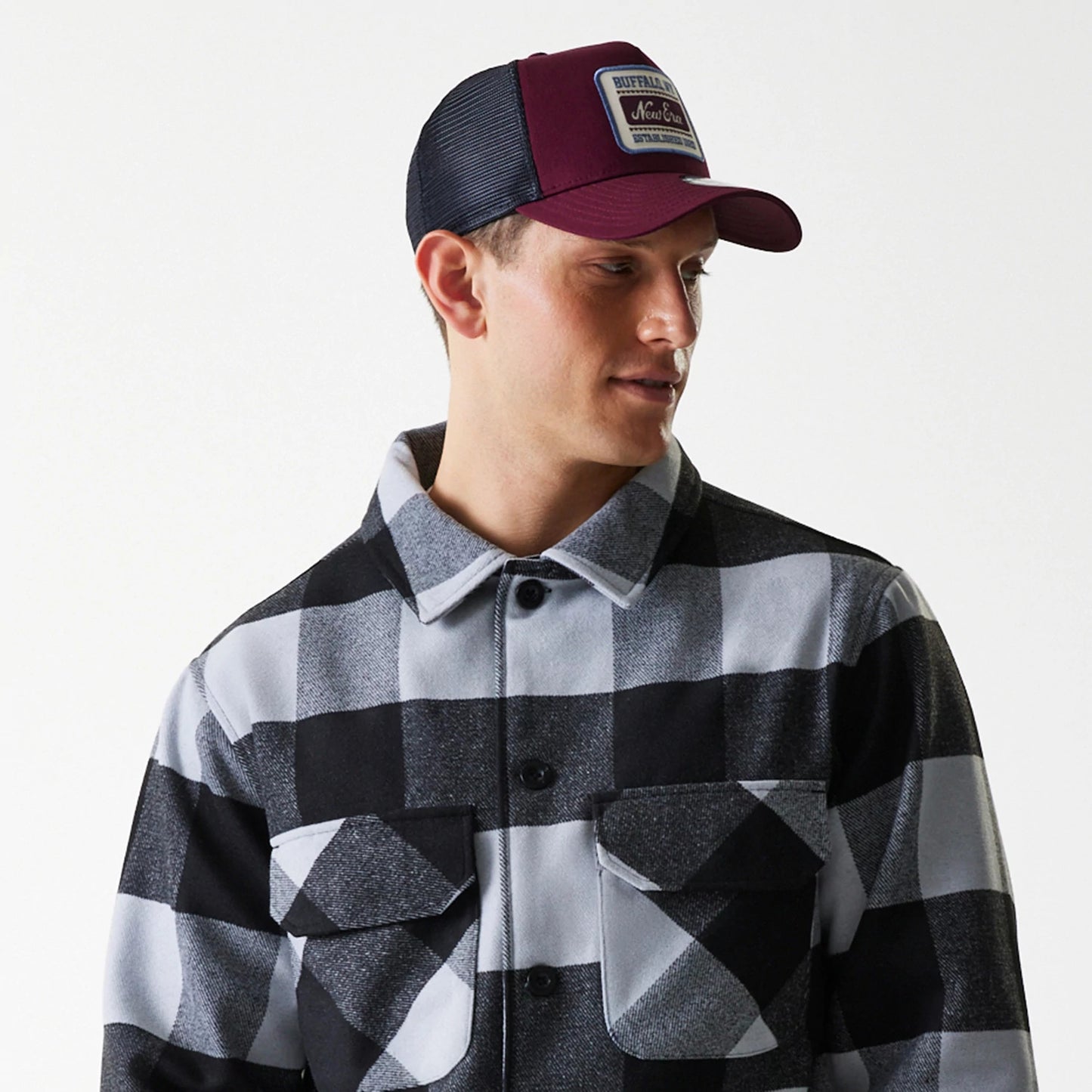 The Male model is wearing New Era Black Shacket 5