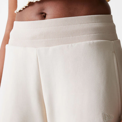 The Female model is wearing LA Dodgers Womens MLB Tonal Light Beige Straight Leg Joggers 5