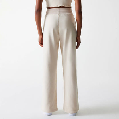The Female model is wearing LA Dodgers Womens MLB Tonal Light Beige Straight Leg Joggers 2