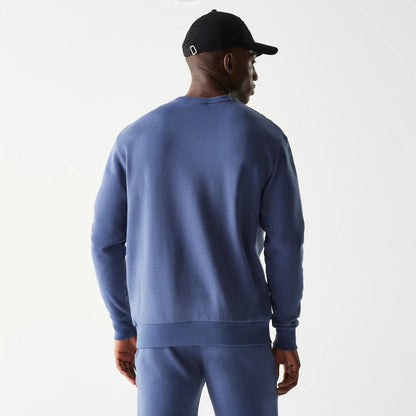 The Male model is wearing LA Dodgers MLB Midi League Essential Dark Blue Oversized Crew Neck Sweater 2