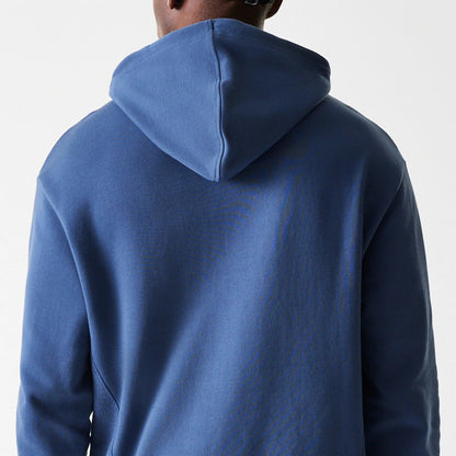 The Male model is wearing LA Lakers NBA Arch Graphic Dark Blue Oversized Pullover Hoodie 8