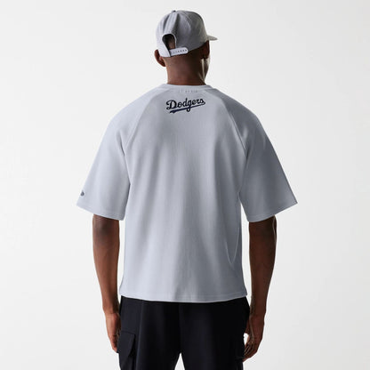 The Male model is wearing LA Dodgers MLB Waffle Grey Oversized T-Shirt 2