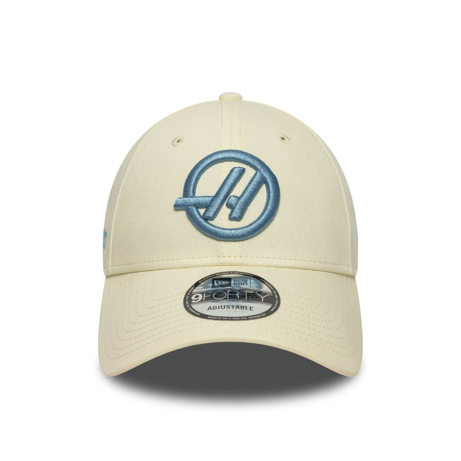 This is a MoneyGram Haas F1 Seasonal Cream 9FORTY Adjustable Cap 2