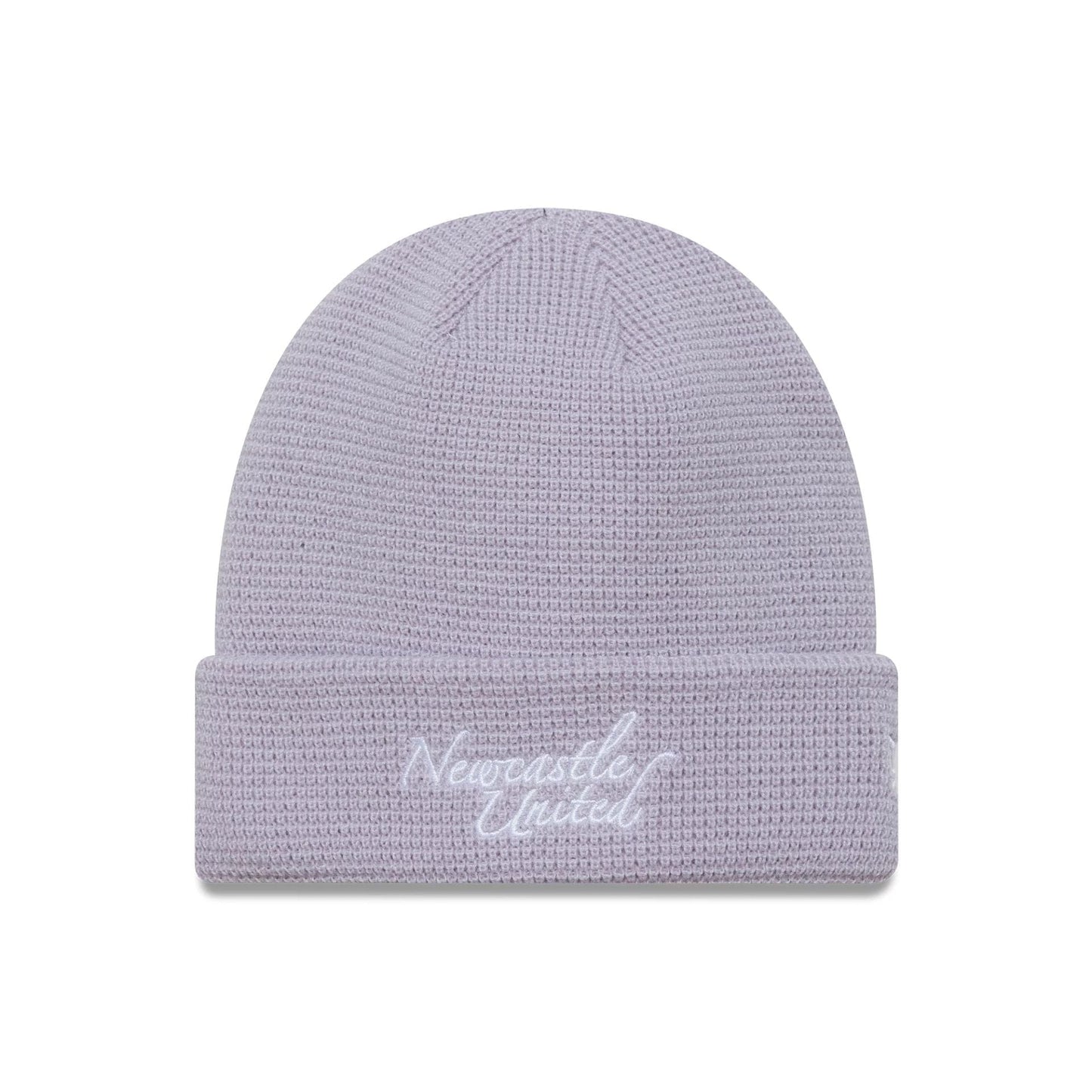 This is a Newcastle United FC Womens Seasonal Pastel Purple Cuff Knit Beanie Hat 1