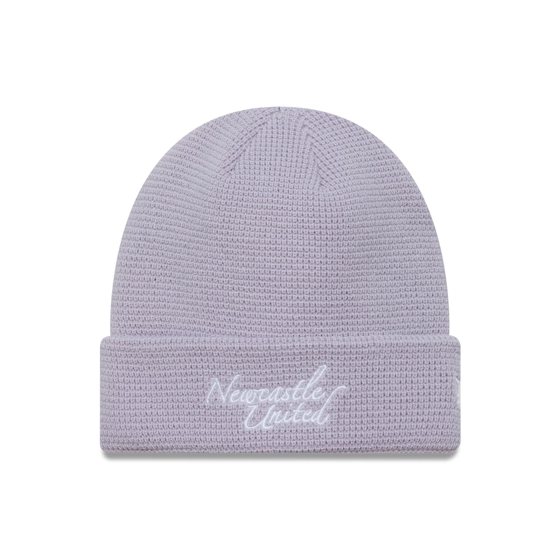 This is a Newcastle United FC Womens Seasonal Pastel Purple Cuff Knit Beanie Hat 1
