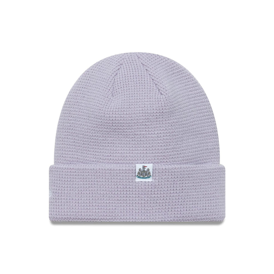 This is a Newcastle United FC Womens Seasonal Pastel Purple Cuff Knit Beanie Hat 2