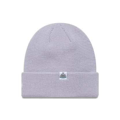 This is a Newcastle United FC Womens Seasonal Pastel Purple Cuff Knit Beanie Hat 2