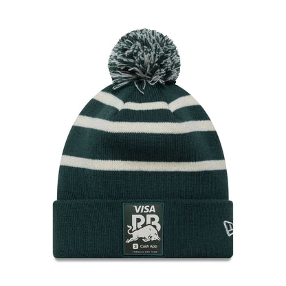 This is a Visa Cash App Racing Bulls Dark Green Sport Knit Beanie Hat 1
