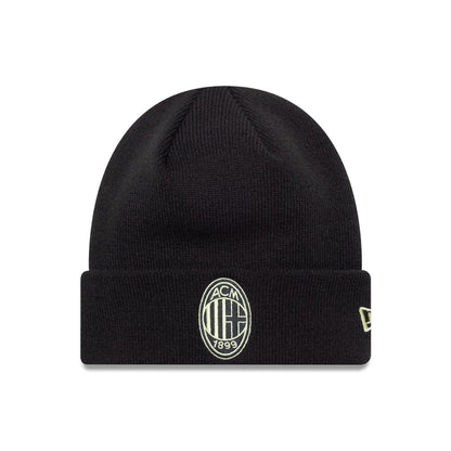 This is a AC Milan Colour Pop Black Cuff Knit Beanie Hat 1