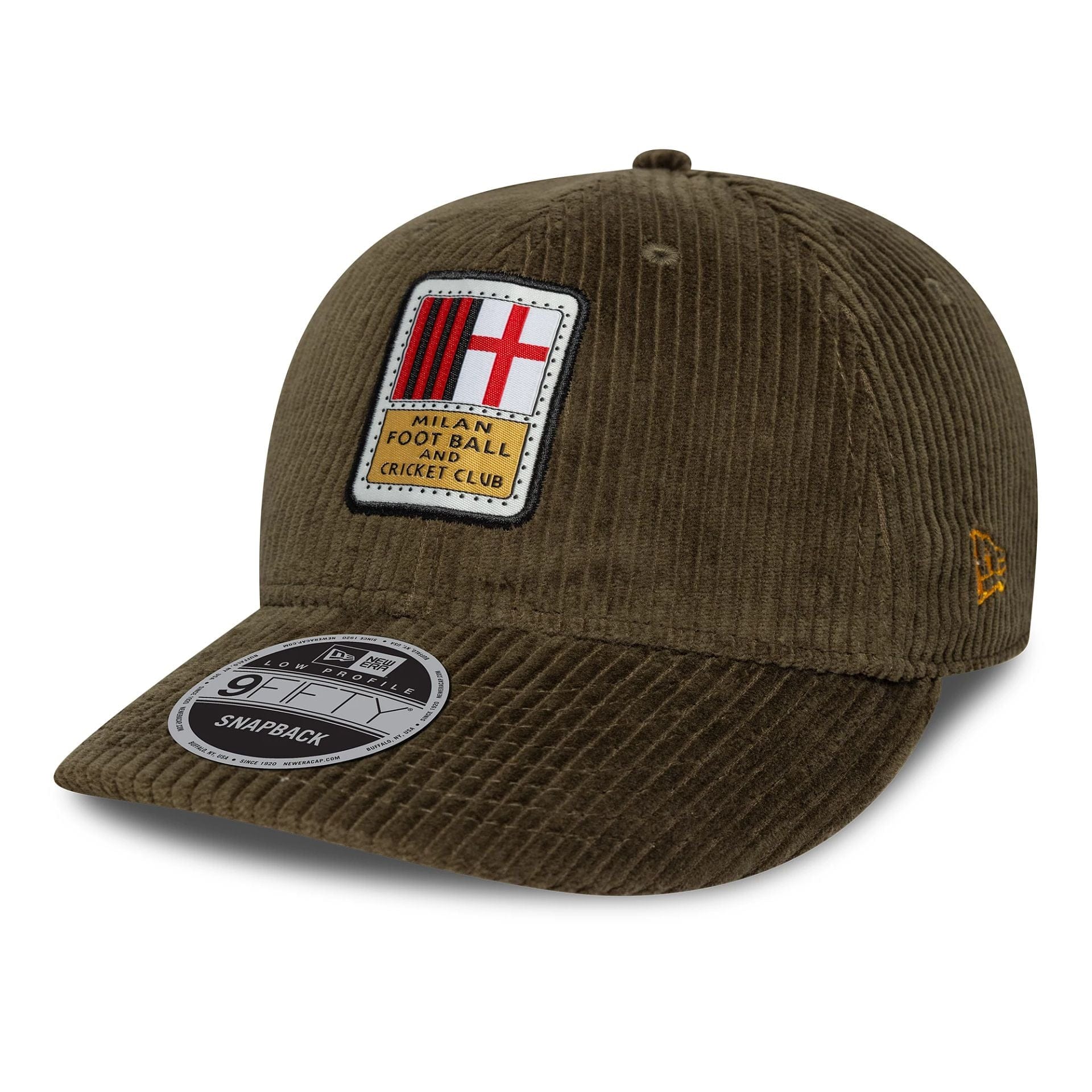 This is a AC Milan Est Logo Cord Dark Green Low Profile 9FIFTY Snapback Adjustable Cap 1