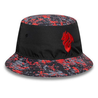 This is a AC Milan Grime All Over Print Black Bucket Hat 3