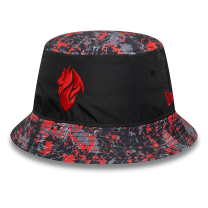 This is a AC Milan Grime All Over Print Black Bucket Hat 1
