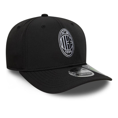 This is a AC Milan Recycled Black 9SEVENTY Stretch Snap Adjustable Cap 3