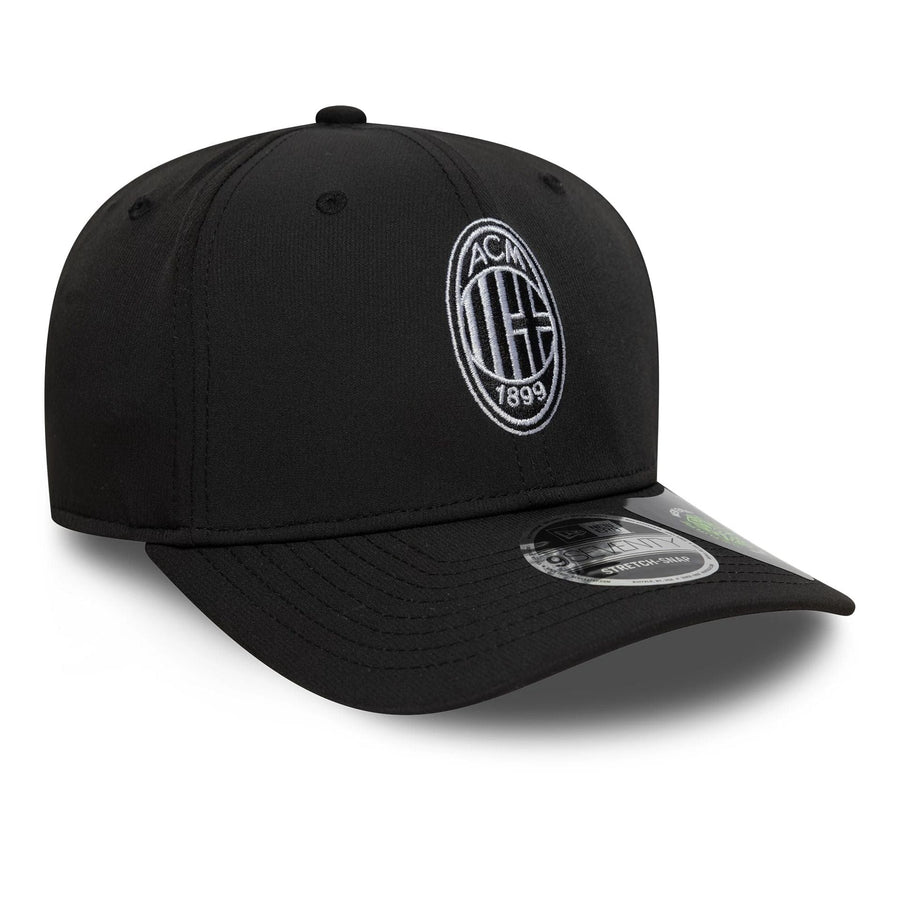 This is a AC Milan Recycled Black 9SEVENTY Stretch Snap Adjustable Cap 3