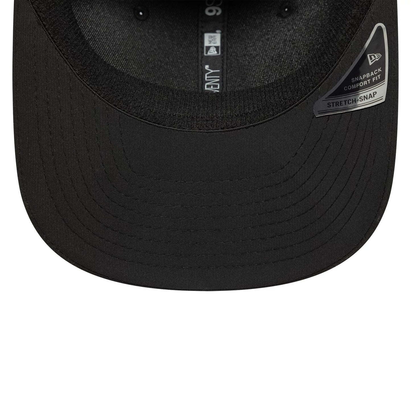This is a AC Milan Recycled Black 9SEVENTY Stretch Snap Adjustable Cap 4