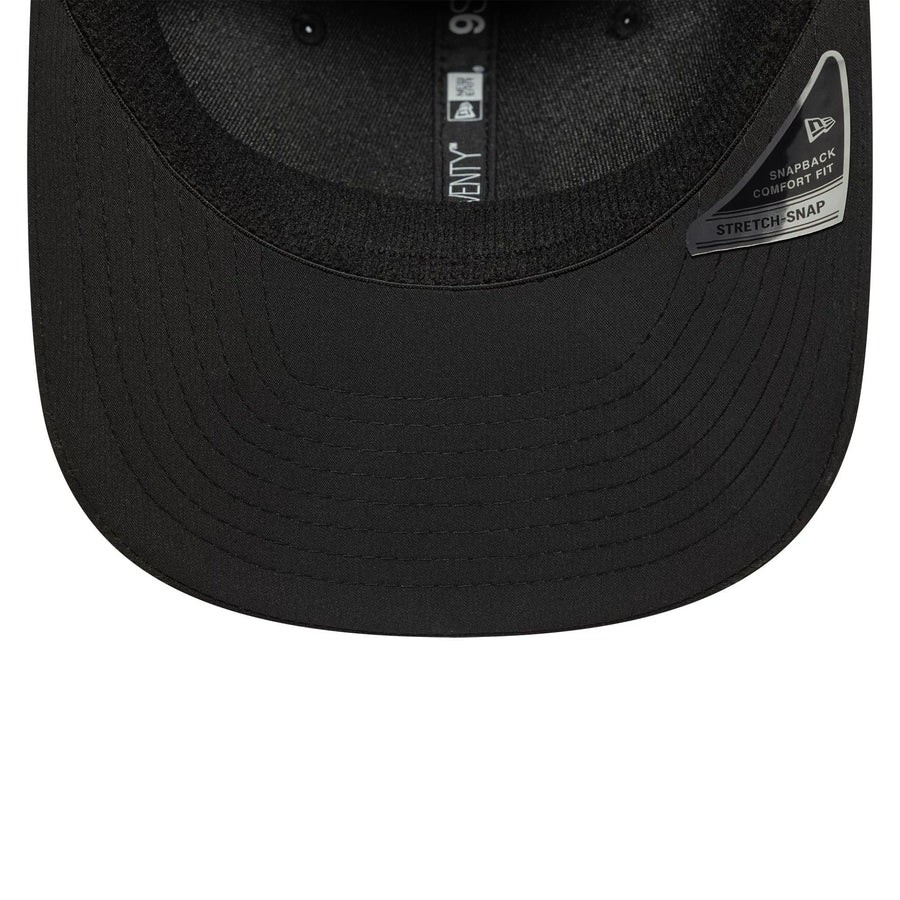 This is a AC Milan Recycled Black 9SEVENTY Stretch Snap Adjustable Cap 4