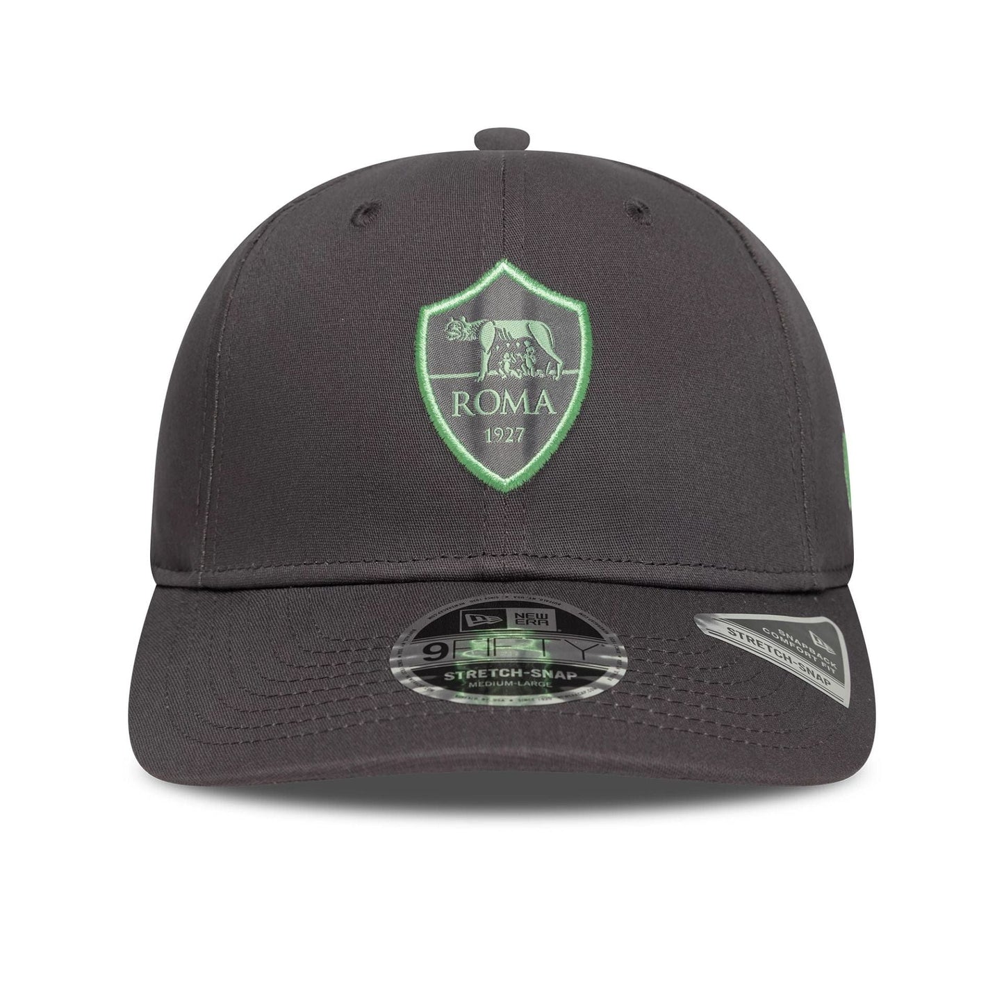 This is a AS Roma Seasonal Pop Dark Grey 9FIFTY Stretch Snap Adjustable Cap 2