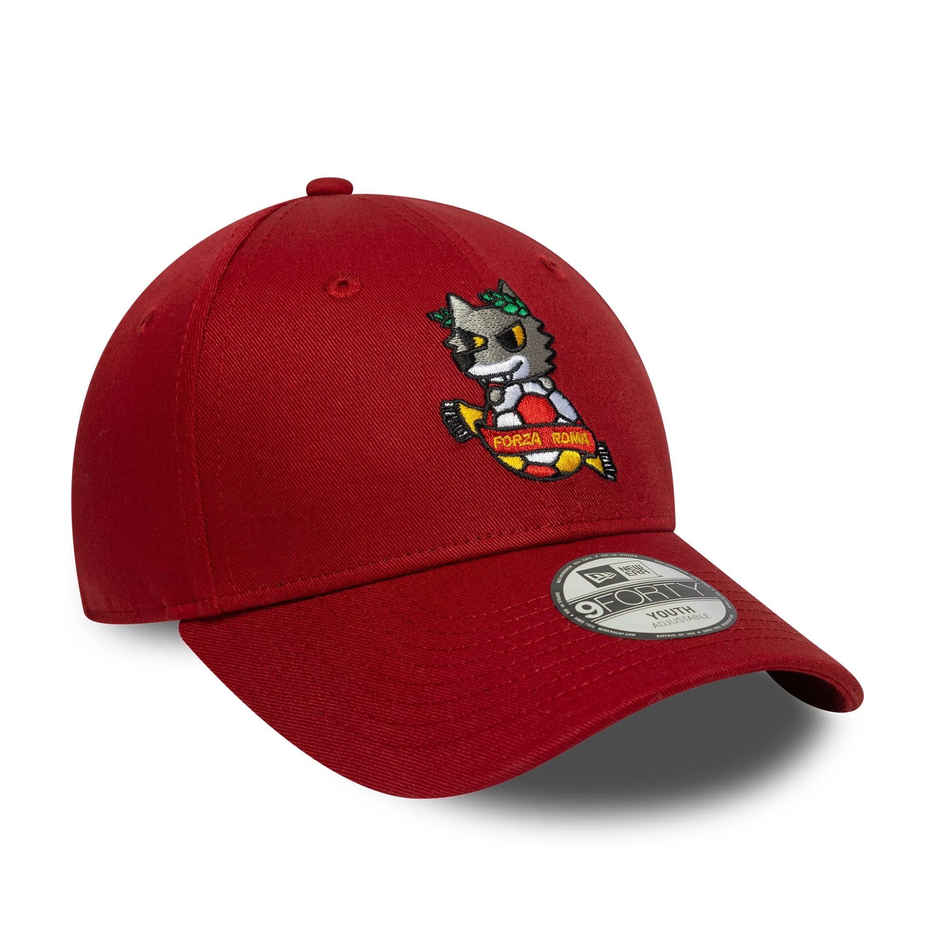 This is a AS Roma Kids Core Dark Red 9FORTY Adjustable Cap 3
