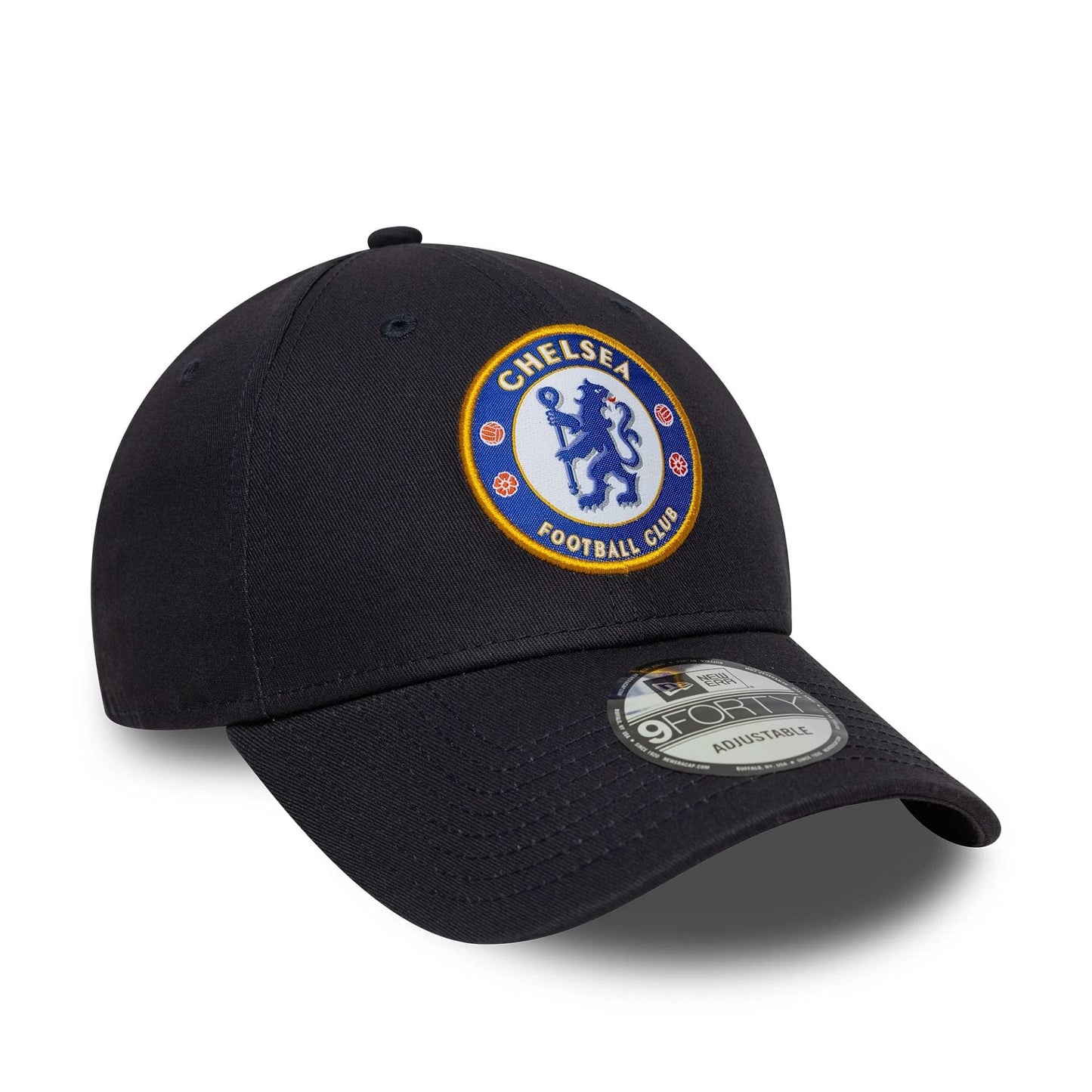 Pictured is this Core Chelsea FC Lion Crest 9FORTY in navy. 3